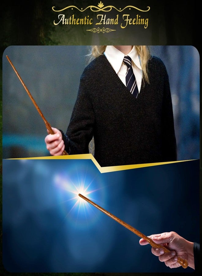 ChampWe Wooden Magic Wand Wizard Witch Wood Wands Hand Carved for Collection Cosplay Christmas Party with Spellbook & Gift Box (Foliage) - Image 4